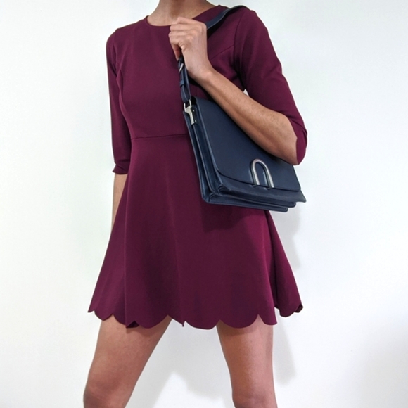 Lulu's Cumulonimbus Clouds Burgundy Skater Dress - Picture 7 of 7